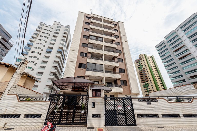 Apê na Guilhermina | Varanda Vista Mar + Ar e Vaga