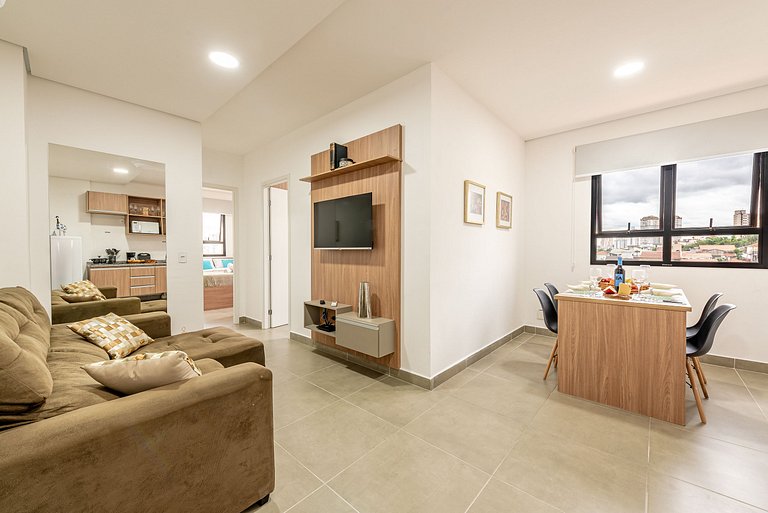 Apê Completo em SBC | Piscina + Vaga + AC e Wi-Fi