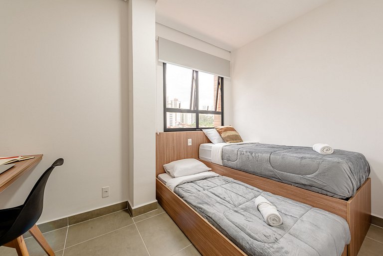 Apê Completo em SBC | Piscina + Vaga + AC e Wi-Fi