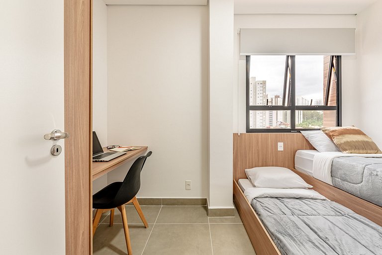 Apê Completo em SBC | Piscina + Vaga + AC e Wi-Fi