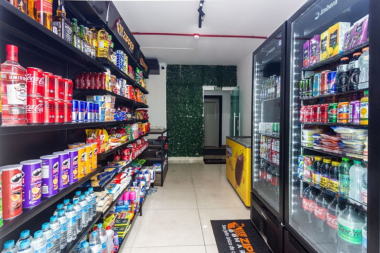 Apê Vista Mar c/ Varanda Chef + A/C + Vaga e Wi-Fi