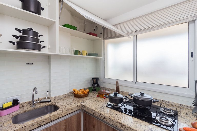 Apê Top | Varanda Chef c Churrasqueira + Vaga e AC