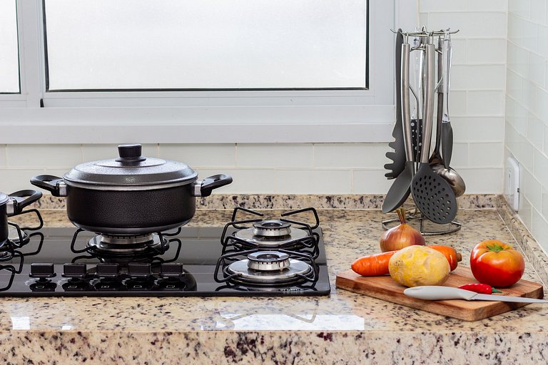 Apê Top | Varanda Chef c Churrasqueira + Vaga e AC