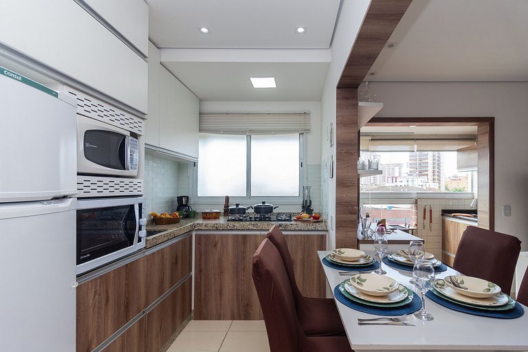 Apê Top | Varanda Chef c Churrasqueira + Vaga e AC