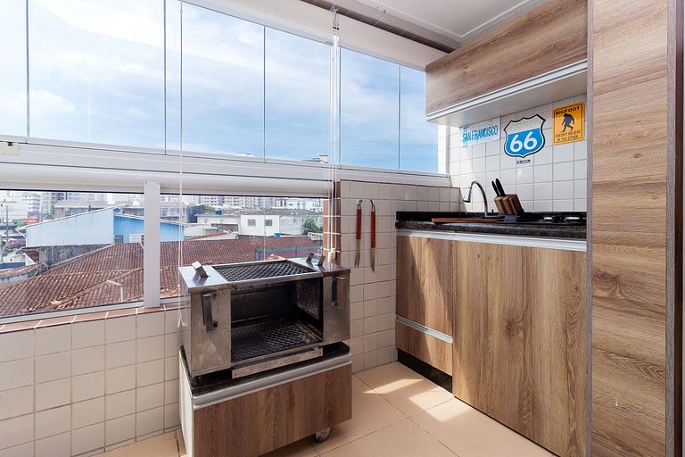 Apê Top | Varanda Chef c Churrasqueira + Vaga e AC