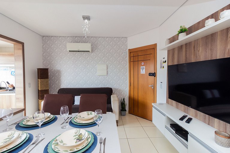 Apê Top | Varanda Chef c Churrasqueira + Vaga e AC