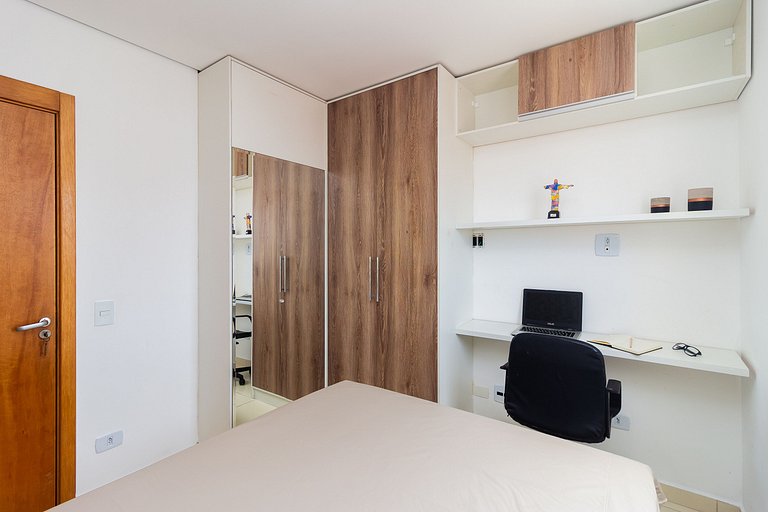 Apê Top | Varanda Chef c Churrasqueira + Vaga e AC