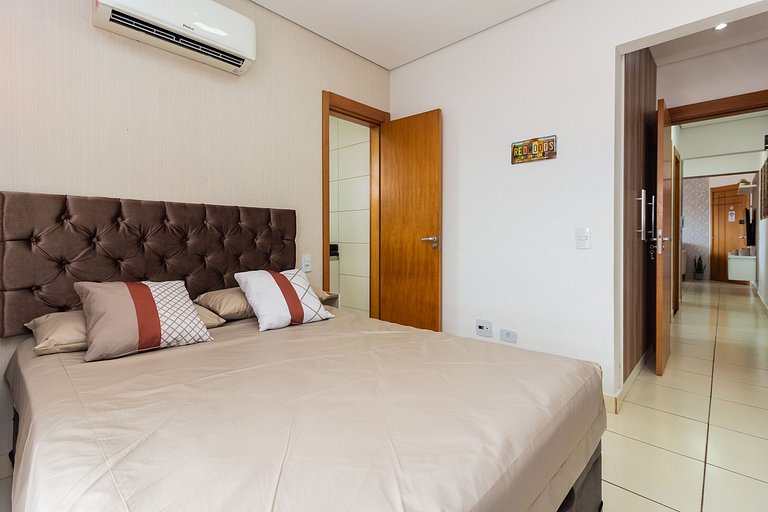 Apê Top | Varanda Chef c Churrasqueira + Vaga e AC