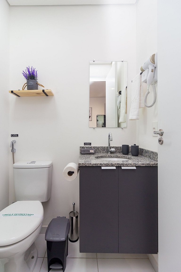 Studio Prime | Wi-Fi, Piscina, Academia e AC - SBC