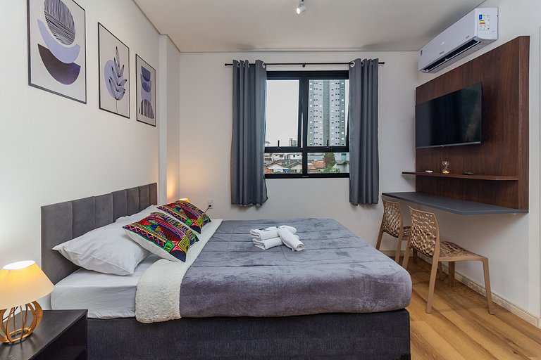 Studio Prime | Wi-Fi, Piscina, Academia e AC - SBC