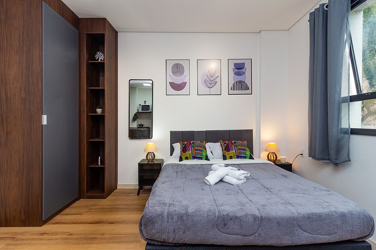 Studio Prime | Wi-Fi, Piscina, Academia e AC - SBC