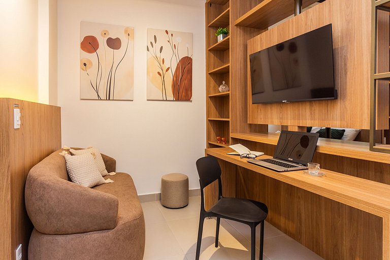 Studio Exclusivo em SBC | Piscina + Academia + AC
