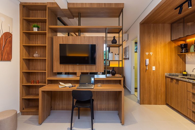 Studio Exclusivo em SBC | Piscina + Academia + AC