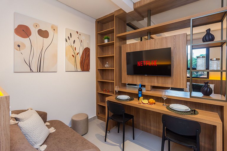 Studio Exclusivo em SBC | Piscina + Academia + AC