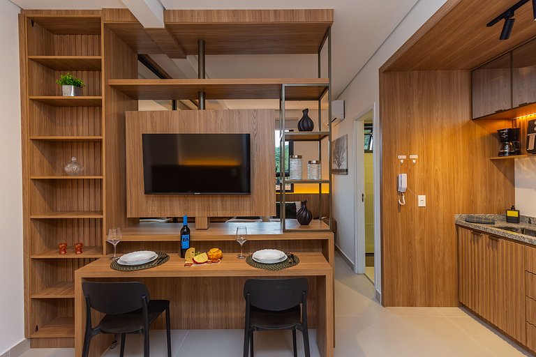 Studio Exclusivo em SBC | Piscina + Academia + AC