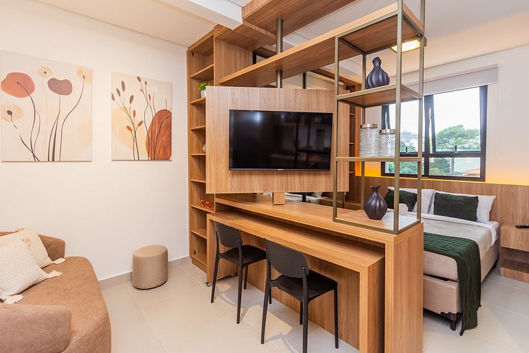 Studio Exclusivo em SBC | Piscina + Academia + AC