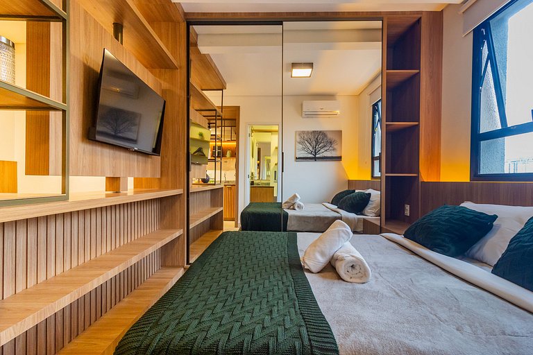 Studio Exclusivo em SBC | Piscina + Academia + AC