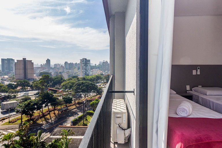 Apê Triplo SBC c/ Piscina + Vista + A/C e Wi-Fi