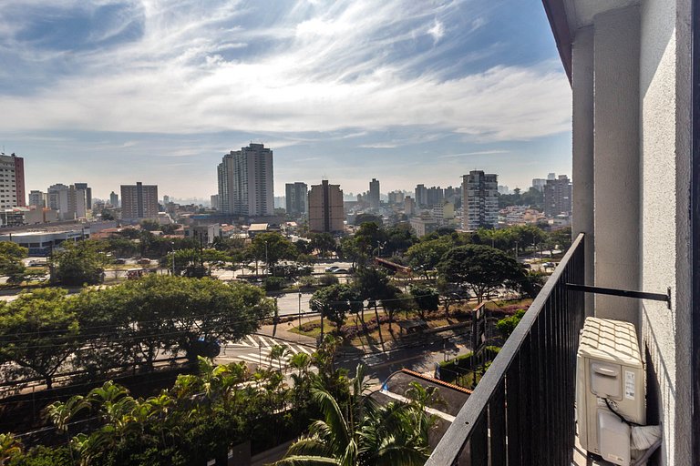 Apê Triplo SBC c/ Piscina + Vista + A/C e Wi-Fi