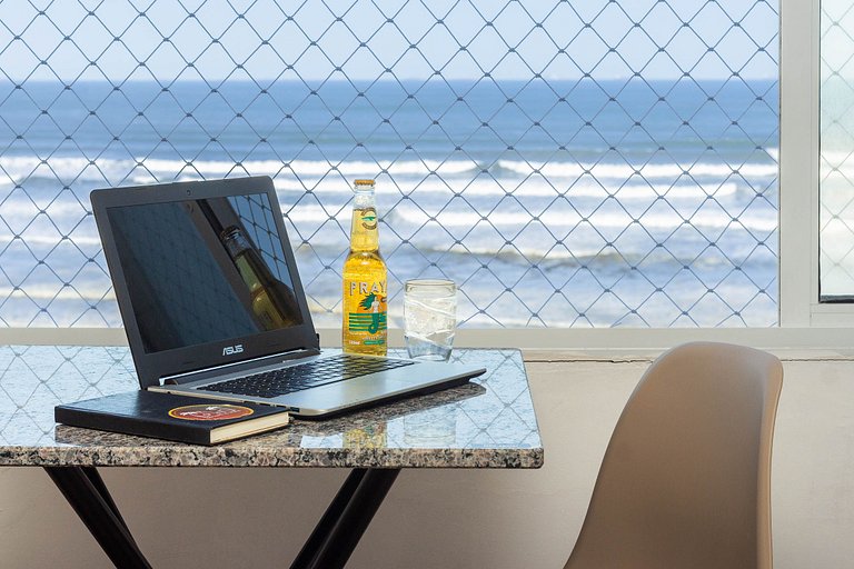 Pé na Areia c/ Vista Mar, Ar e Wi-Fi | Guilhermina