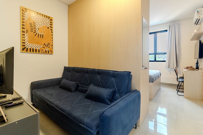 Studio Centro SBC | Lazer completo + AC + Wi-Fi