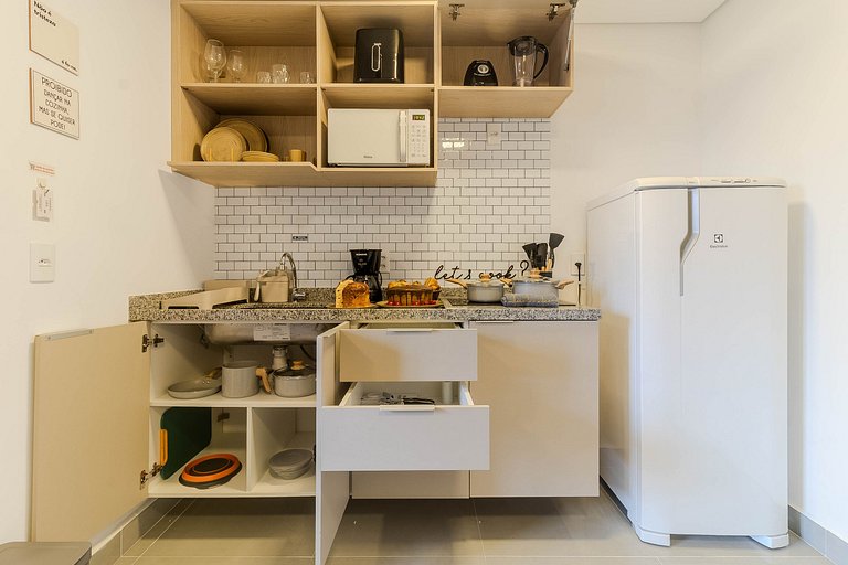 Studio Centro SBC | Lazer completo + AC + Wi-Fi