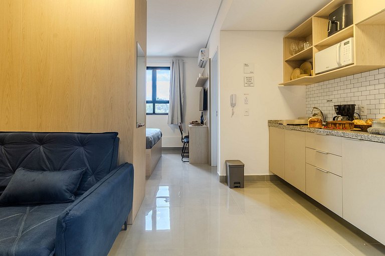 Studio Centro SBC | Lazer completo + AC + Wi-Fi