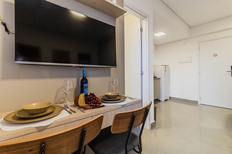 Studio Centro SBC | Lazer completo + AC + Wi-Fi