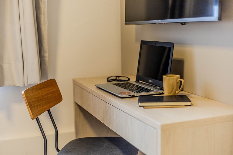 Studio Centro SBC | Lazer completo + AC + Wi-Fi
