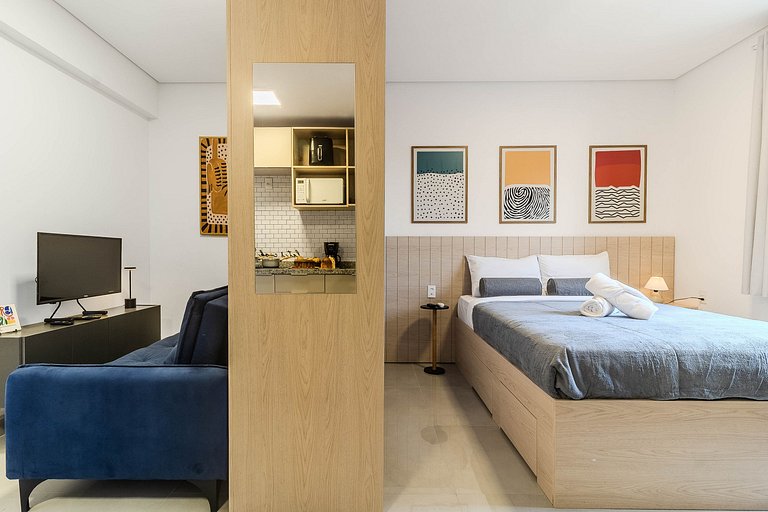 Studio Centro SBC | Lazer completo + AC + Wi-Fi